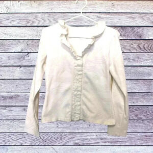 Orly White, Long  sleeve, Button Up top w crisp collar, four-way stretch, fitted